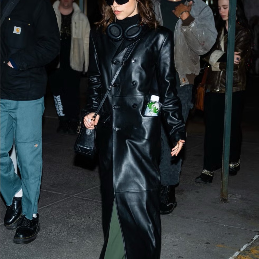 $2640 Filippa K Leather Trench sz.34 damaged
